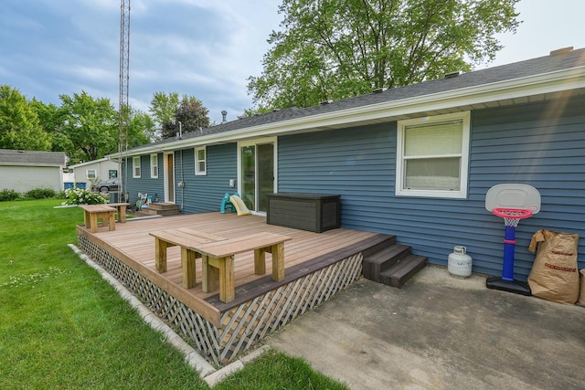 620 Edwin Dr, Bourbonnais, IL 60914 - rear view of property featuring a deck and a yard