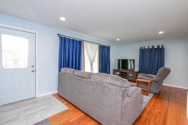 620 Edwin Dr, Bourbonnais, IL 60914 - living area with wood finished floors and recessed lighting