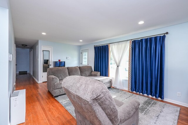 620 Edwin Dr, Bourbonnais, IL 60914 - living room featuring wood finished floors and recessed lighting