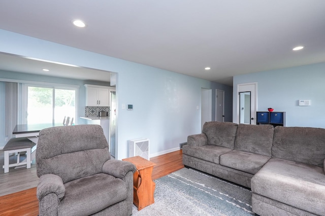 620 Edwin Dr, Bourbonnais, IL 60914 - living room featuring light wood-type flooring and recessed lighting