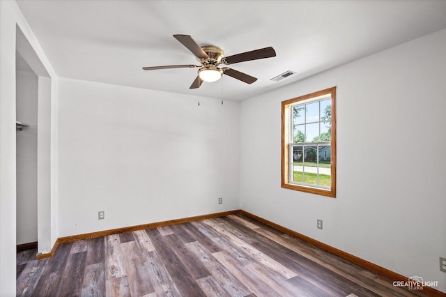812 S Sumner Ave, Aurora, IL 60505 - spare room featuring wood finished floors and ceiling fan