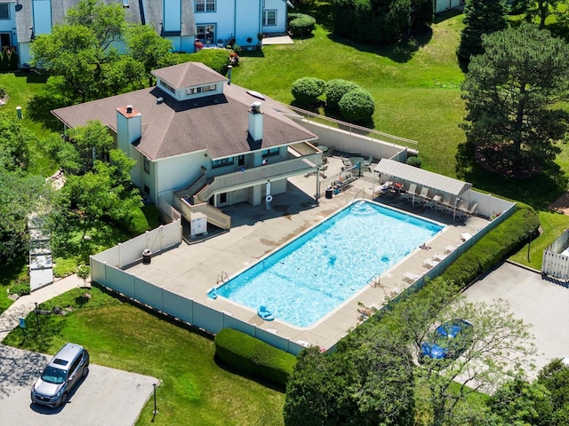 920 Vose Dr Unit 612, Gurnee, IL 60031 - aerial view of property and surrounding area featuring a pool area