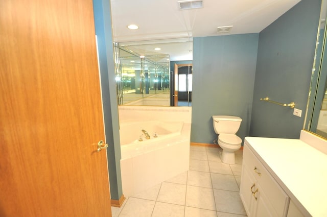 11535 Settlers Pond Way Unit 1C, Orland Park, IL 60467 - full bathroom with a garden tub, tile patterned flooring, vanity, and a shower stall