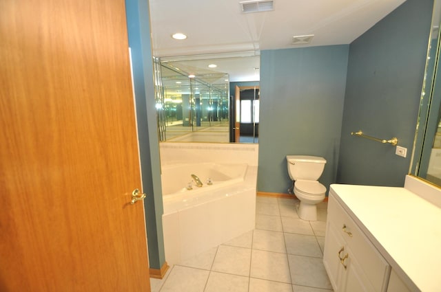 11535 Settlers Pond Way Unit 1C, Orland Park, IL 60467 - full bathroom featuring a garden tub, tile patterned flooring, vanity, and a shower stall
