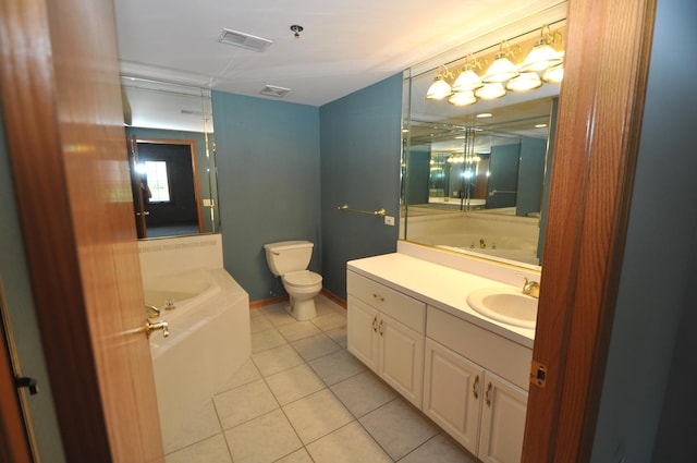 11535 Settlers Pond Way Unit 1C, Orland Park, IL 60467 - bathroom with a bath, tile patterned floors, and vanity