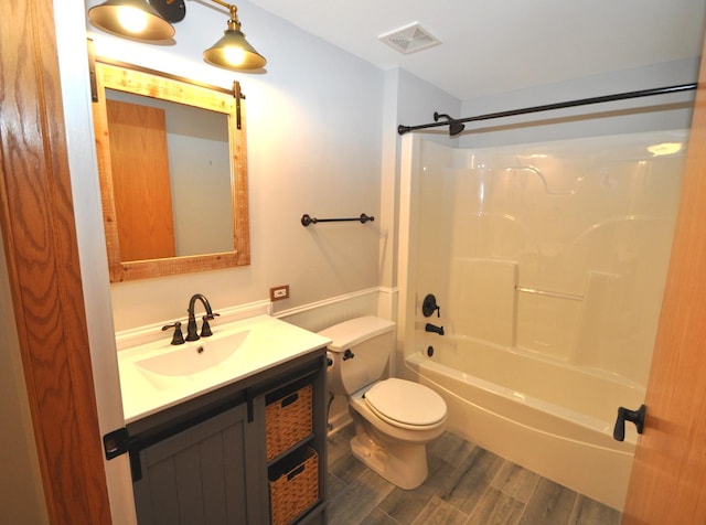 11535 Settlers Pond Way Unit 1C, Orland Park, IL 60467 - bathroom featuring wood finished floors, vanity, and  shower combination