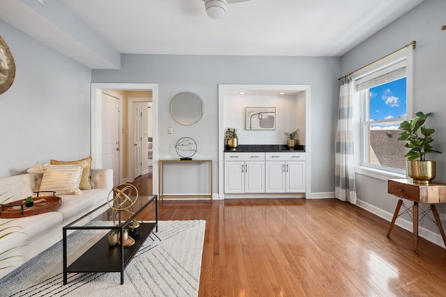 2438 N Hamlin Ave Unit 3D, Chicago, IL 60647 - living area featuring light wood-style flooring and baseboards