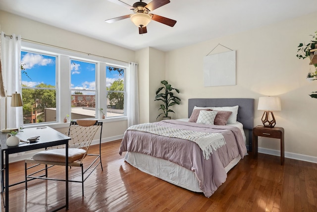 2438 N Hamlin Ave Unit 3D, Chicago, IL 60647 - bedroom with wood finished floors and ceiling fan
