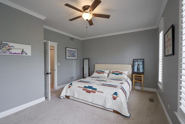 1501 W Diversey Pkwy Unit B, Chicago, IL 60614 - carpeted bedroom with crown molding and a ceiling fan