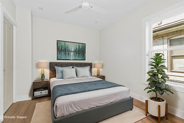 6155 W Cornelia Ave, Chicago, IL 60634 - bedroom featuring wood finished floors and ceiling fan
