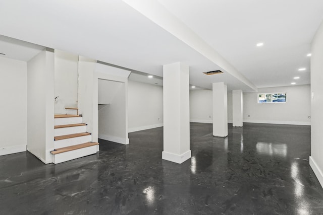 6155 W Cornelia Ave, Chicago, IL 60634 - basement with stairs and recessed lighting