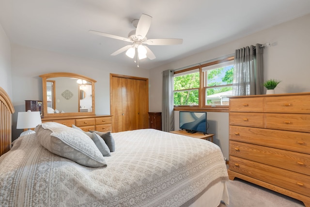 14437 Kostner Ave, Midlothian, IL 60445 - bedroom featuring a closet, carpet, and a ceiling fan