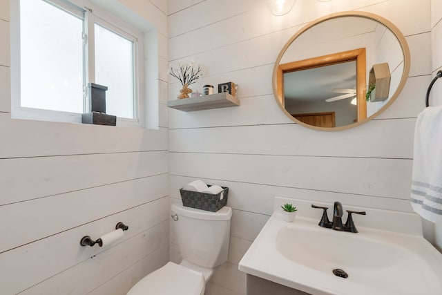 14437 Kostner Ave, Midlothian, IL 60445 - half bathroom with vanity and a ceiling fan