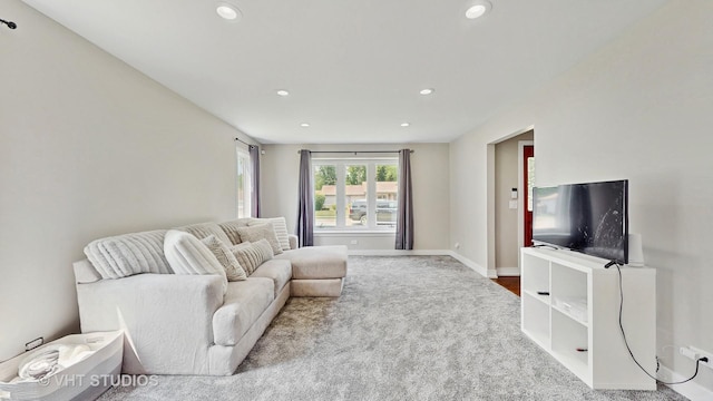 3425 Woodlawn Ave, Gurnee, IL 60031 - living room featuring recessed lighting and carpet floors