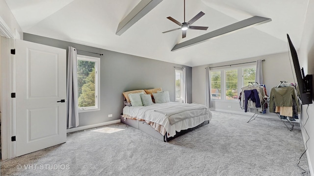 3425 Woodlawn Ave, Gurnee, IL 60031 - carpeted bedroom with vaulted ceiling and a ceiling fan