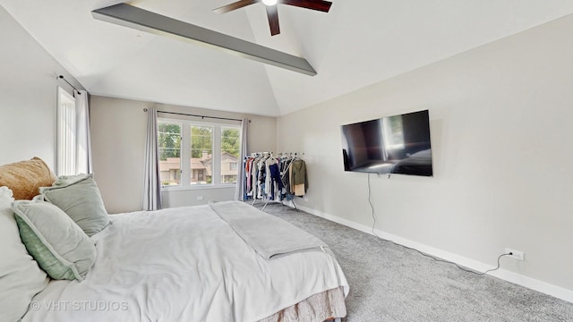 3425 Woodlawn Ave, Gurnee, IL 60031 - bedroom with carpet flooring, vaulted ceiling, and a ceiling fan