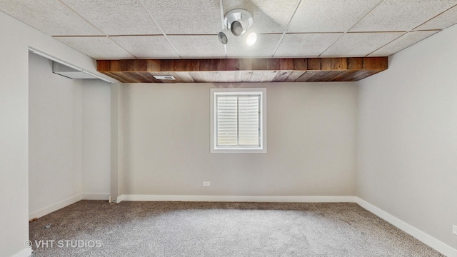 3425 Woodlawn Ave, Gurnee, IL 60031 - basement featuring carpet floors and a paneled ceiling