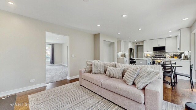 3425 Woodlawn Ave, Gurnee, IL 60031 - living room with recessed lighting and wood finished floors