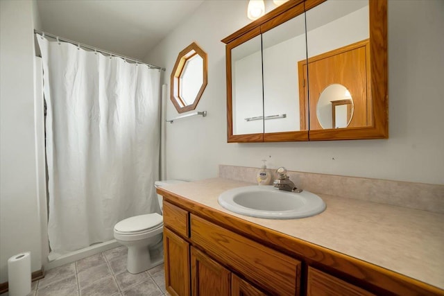 1801 Great Falls Dr, Plainfield, IL 60586 - full bath featuring vanity, curtained shower, and tile patterned floors