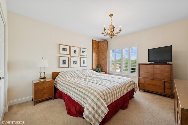 820 Weidner Rd Unit 409, Buffalo Grove, IL 60089 - bedroom with a chandelier and light carpet