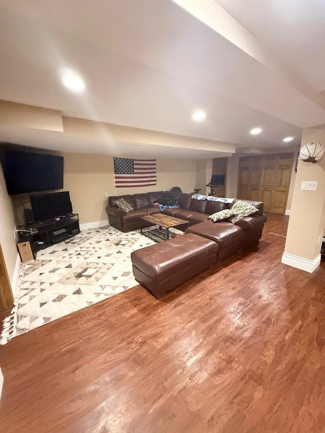 1779 Frost Ln, Naperville, IL 60564 - living room with wood finished floors and recessed lighting