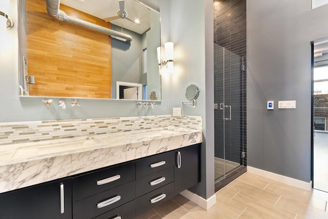 2411 W Walton St Unit 2B, Chicago, IL 60622 - full bathroom featuring double vanity and a stall shower