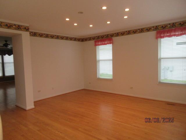 13005 Big Horn Dr, Huntley, IL 60142 - spare room with light wood-style floors and recessed lighting