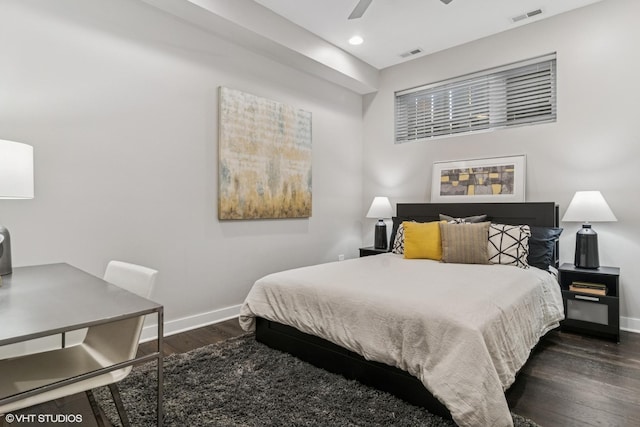 1718 W Le Moyne St Unit 1, Chicago, IL 60622 - bedroom with dark wood finished floors, recessed lighting, and ceiling fan