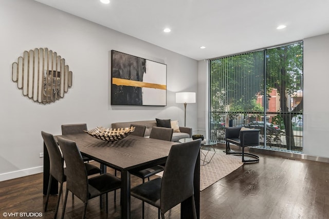 1718 W Le Moyne St Unit 1, Chicago, IL 60622 - dining room featuring a wall of windows, wood finished floors, and recessed lighting