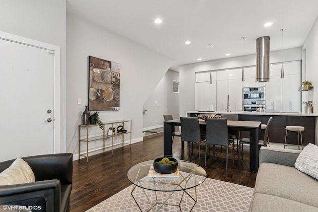 1718 W Le Moyne St Unit 1, Chicago, IL 60622 - living room with dark wood finished floors and recessed lighting