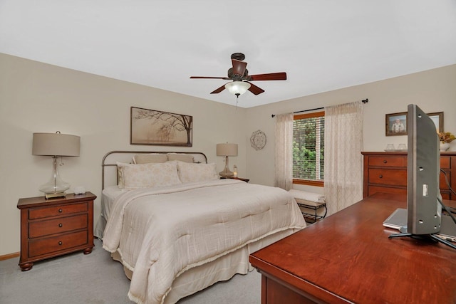 512 Creekside Cir, Minooka, IL 60447 - bedroom with light carpet and ceiling fan