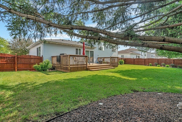 512 Creekside Cir, Minooka, IL 60447 - back of house with a fenced backyard and a deck
