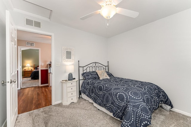 4115 Dalewood Dr, Plainfield, IL 60586 - bedroom featuring carpet floors, attic access, and ceiling fan