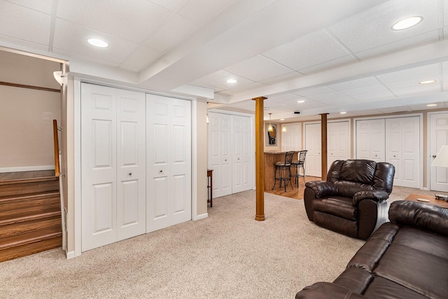 4115 Dalewood Dr, Plainfield, IL 60586 - living area featuring carpet flooring and recessed lighting