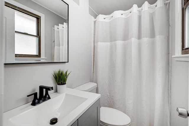 12801 W Playfield Dr, Crestwood, IL 60418 - bathroom featuring plenty of natural light, vanity, and curtained shower