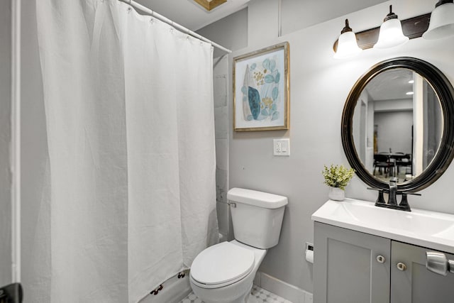 12801 W Playfield Dr, Crestwood, IL 60418 - full bathroom featuring vanity and a shower with shower curtain