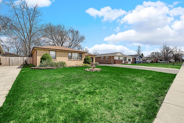 12801 W Playfield Dr, Crestwood, IL 60418 - ranch-style home with driveway, brick siding, and a residential view