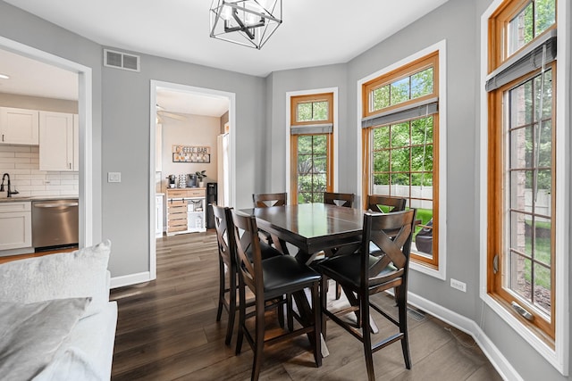 8033 Nielsen Dr, Tinley Park, IL 60477 - dining space with dark wood finished floors and a chandelier