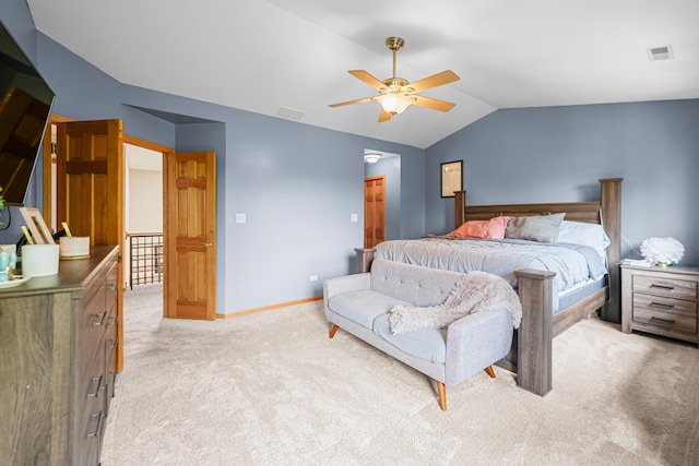8033 Nielsen Dr, Tinley Park, IL 60477 - carpeted bedroom with lofted ceiling and ceiling fan