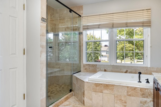 923 Christa Ct, Elk Grove Village, IL 60007 - bathroom featuring a shower stall, a garden tub, and vanity