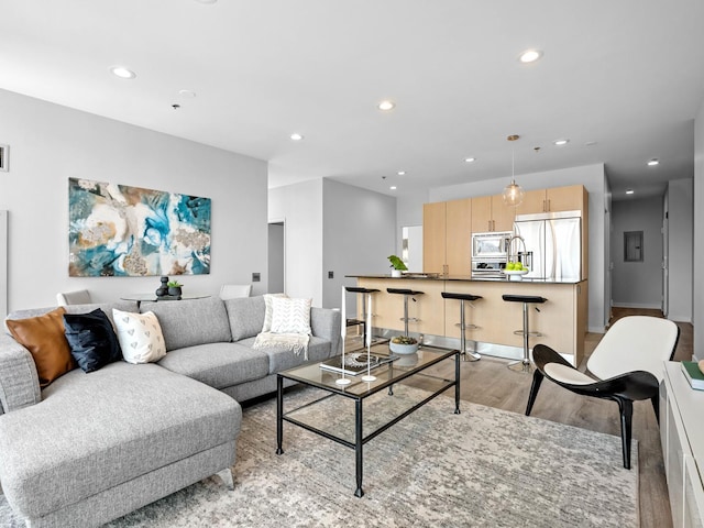 653 N Kingsbury St Unit 1707, Chicago, IL 60654 - living area with light wood-style floors and recessed lighting