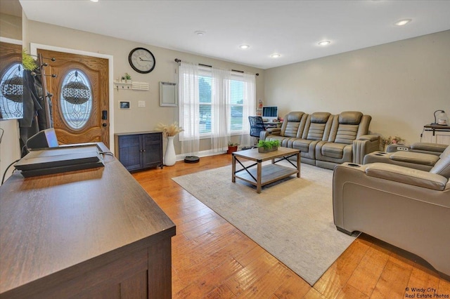 8246 N Applewood Ct, Hanover Park, IL 60133 - living room with recessed lighting and light wood finished floors