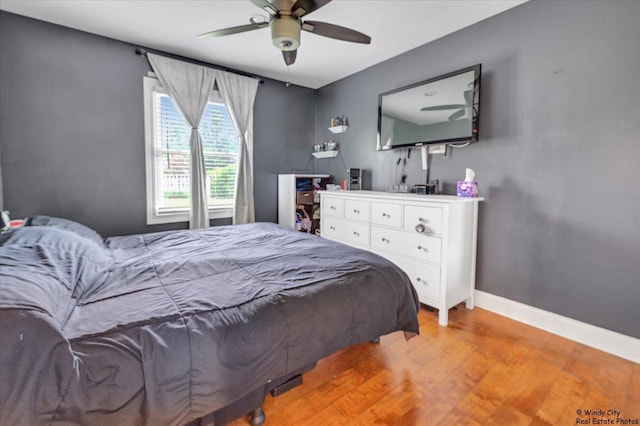 8246 N Applewood Ct, Hanover Park, IL 60133 - bedroom with light wood-style floors and a ceiling fan