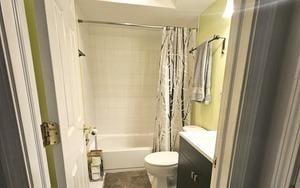 1915 Whitechapel Dr Unit 1A, Mount Prospect, IL 60056 - bathroom featuring vanity and shower / bath combo with shower curtain