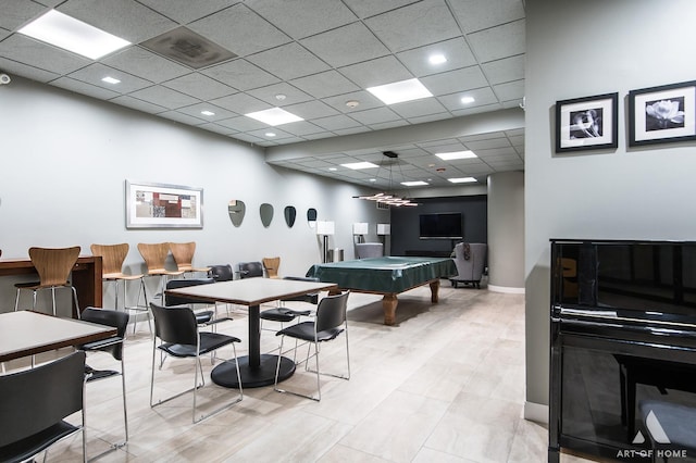 505 N Lake Shore Dr Unit 2017, Chicago, IL 60611 - rec room featuring billiards and a paneled ceiling