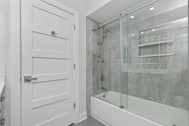 4210 N Natchez Ave Unit 208, Chicago, IL 60634 - full bath featuring shower / bath combination with glass door and recessed lighting
