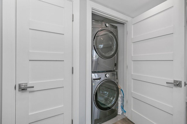 4210 N Natchez Ave Unit 208, Chicago, IL 60634 - laundry area with estacked washer and dryer