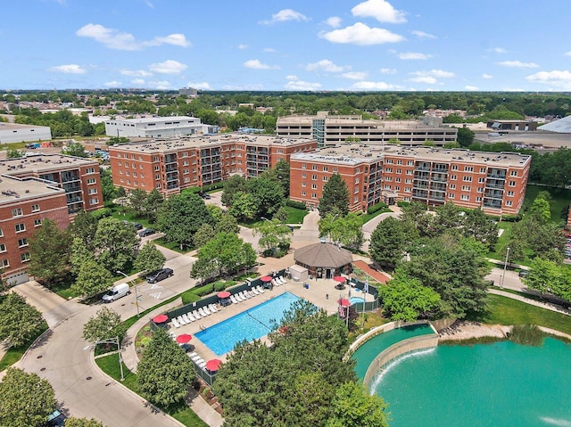4210 N Natchez Ave Unit 208, Chicago, IL 60634 - aerial view of a pool