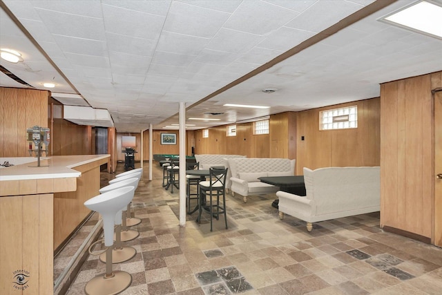 9139 S Oakley Ave, Chicago, IL 60643 - dining area with wood walls and a bar