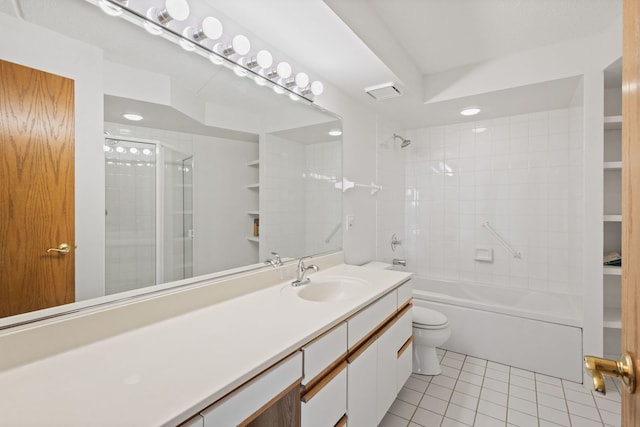 8540 W Foster Ave Unit 505, Norridge, IL 60706 - full bathroom featuring vanity, tile patterned flooring, and shower / bathtub combination